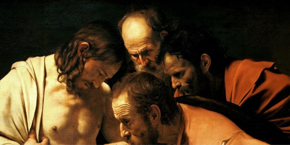 image from Ron Mueck et le Caravage. L'incrédulité de Saint Thomas